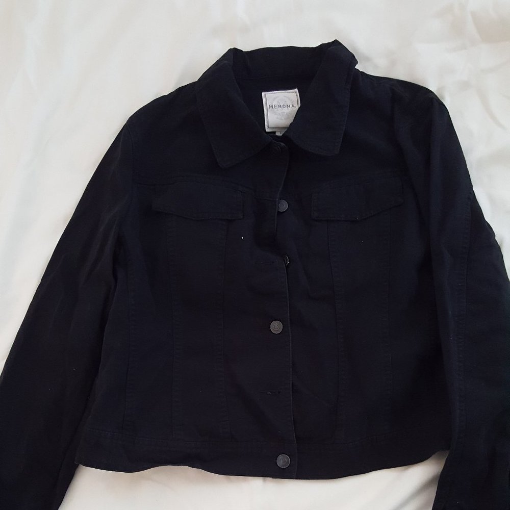 Merona Black Jeans Jacket in near perfect cond XL